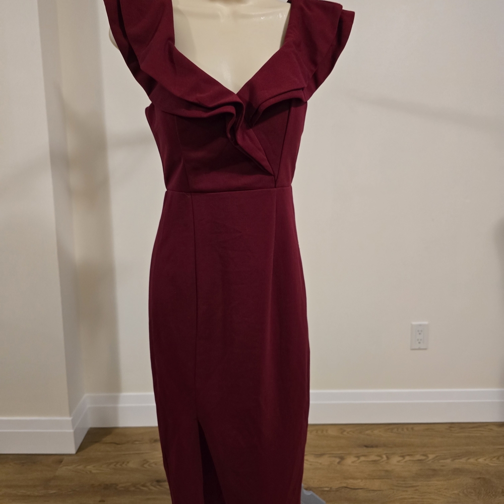 Elegant Burgundy Dress